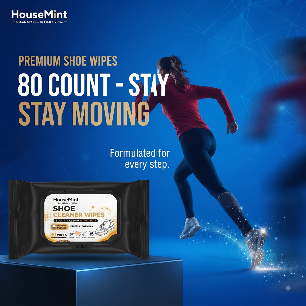 Shoe Cleaning Wipes ( 80 Wipes in 1 Pack ) Quickly clean dirt & everyday stains on the go. By HouseMint™