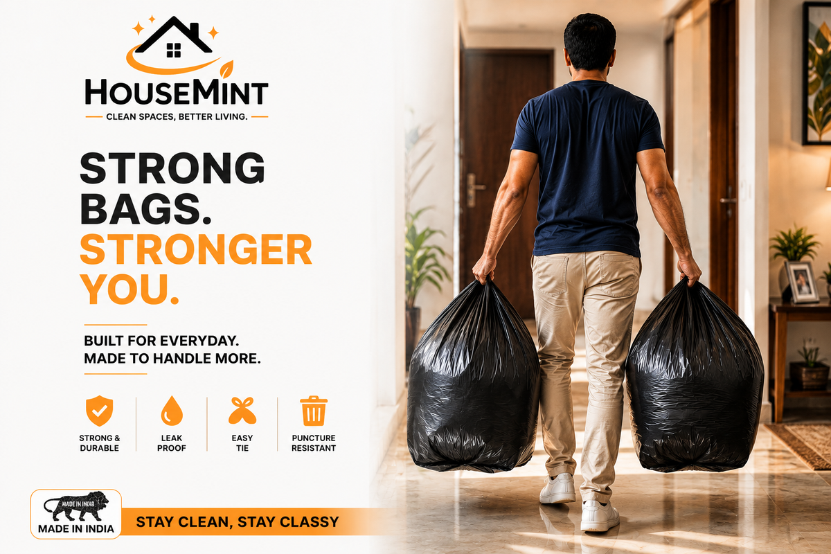 Heavy Duty Garbage Bags ( 30 Bags In 1 Roll ) Strong, leak-resistant bags for everyday waste. By HoseMint™