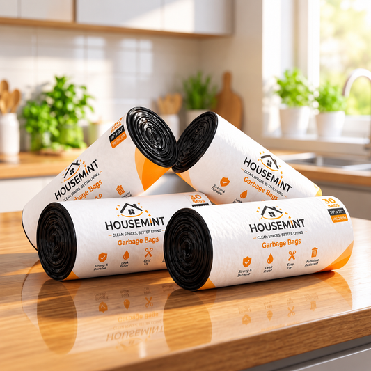 Heavy Duty Garbage Bags ( 30 Bags In 1 Roll ) Strong, leak-resistant bags for everyday waste. By HoseMint™