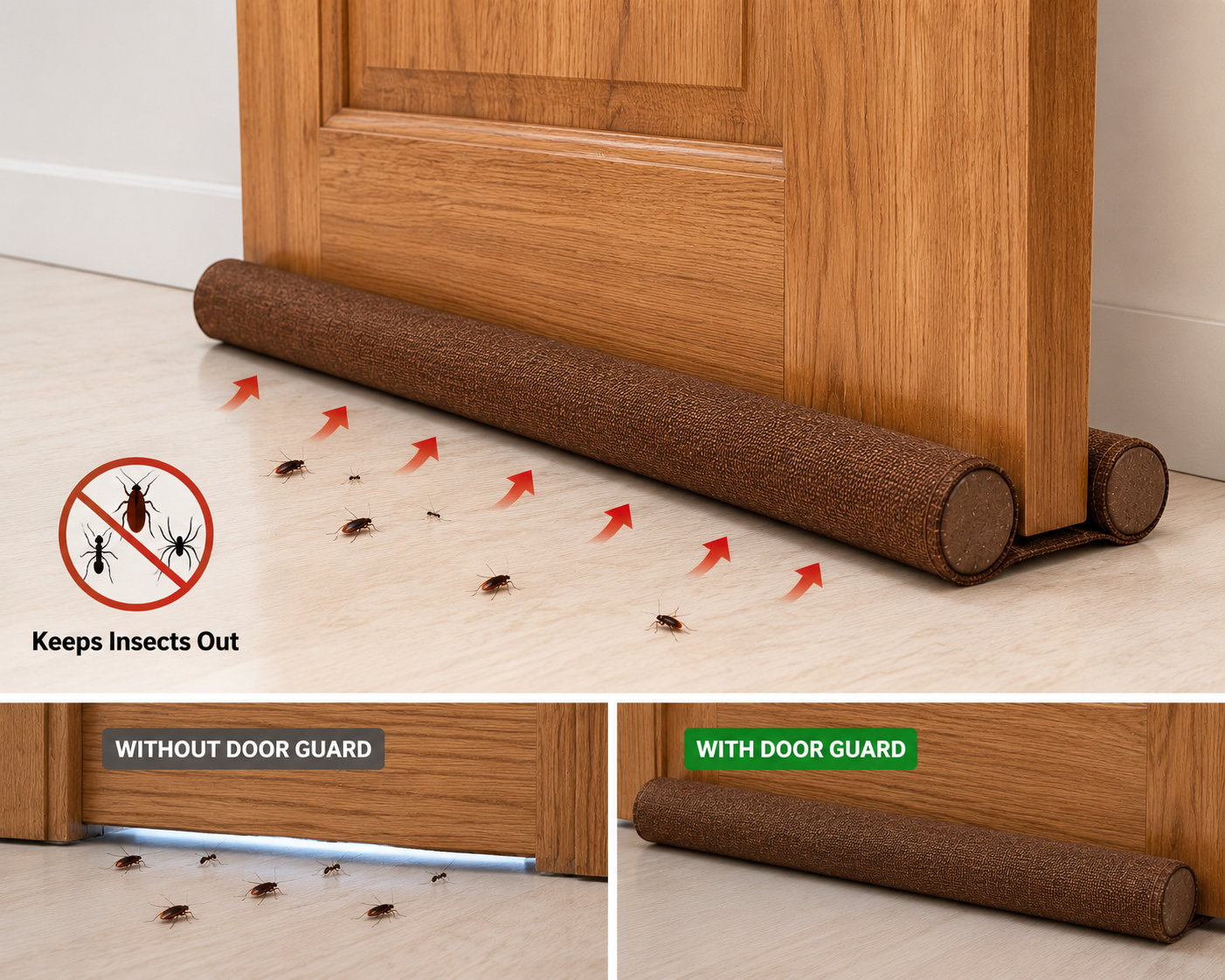 HOUSEMINT Stop Dust, Insects & Noise - Double-Sided Door Guard