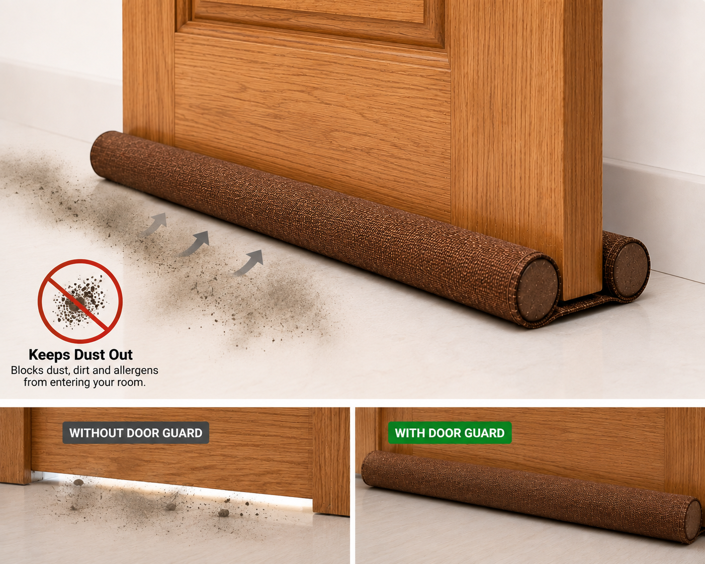 HOUSEMINT Stop Dust, Insects & Noise - Double-Sided Door Guard