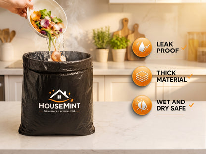 Heavy Duty Garbage Bags ( 30 Bags In 1 Roll ) Strong, leak-resistant bags for everyday waste. By HoseMint™