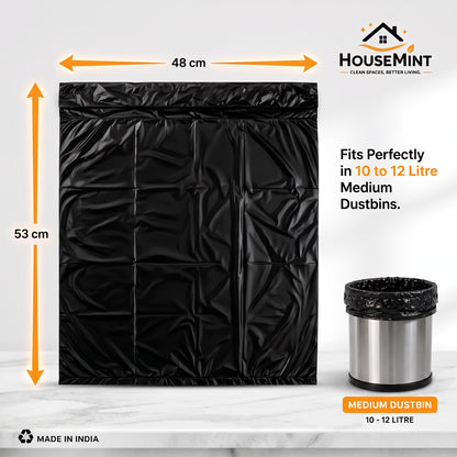 Heavy Duty Garbage Bags ( 30 Bags In 1 Roll ) Strong, leak-resistant bags for everyday waste. By HoseMint™